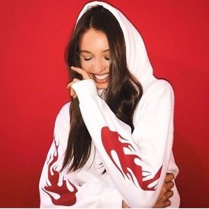 Brandy Melville Christy Flames Hoodie